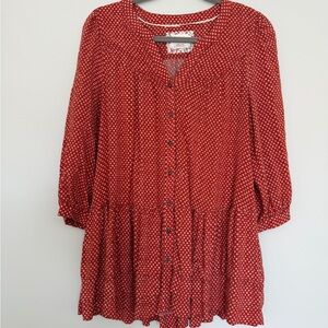 HOLDING HORSES Red and White Blouse